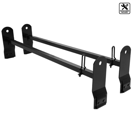 Spec-D Tuning 2 Bar Ladder Rack With Gutters RRB-6015BK-WB